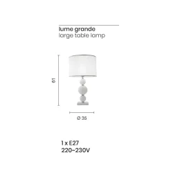 Lampada da Tavolo in Vetro Artigianale e Metallo Stile Classico - Memore