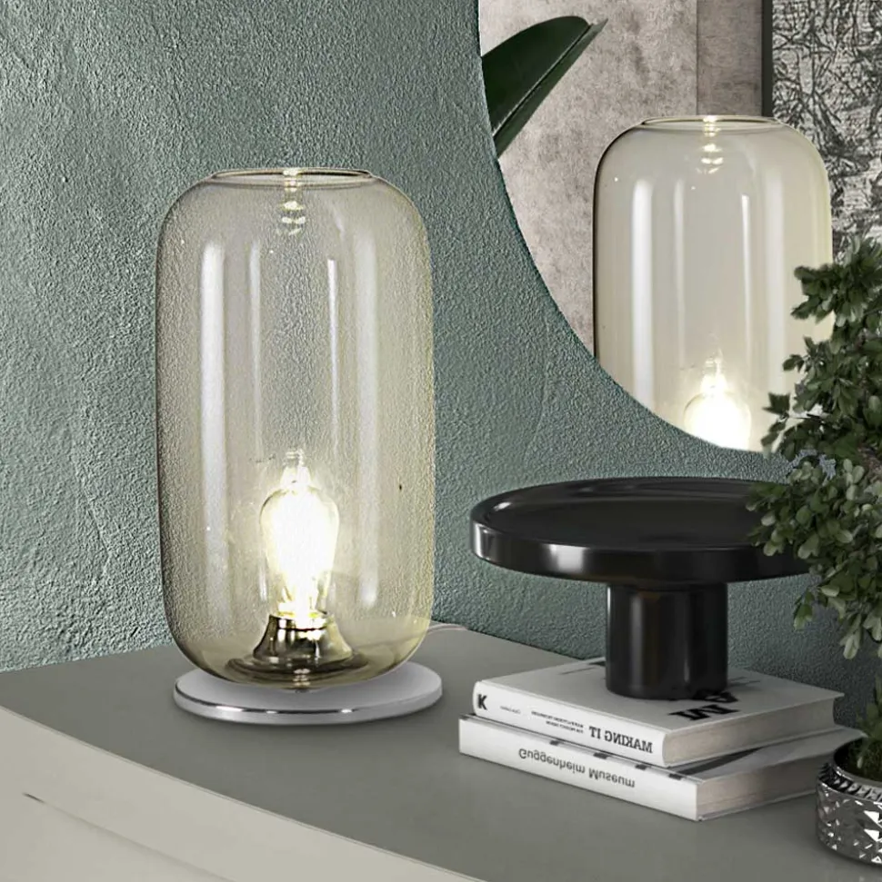 Lampada da Tavolo in Vetro Soffiato a Mano a Venezia 16 22 cm - Bambù