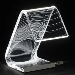 Lampada da Tavolo Led Cristallo Acrilico Piegato Decoro a Laser - Possett