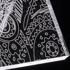 Lampada da Tavolo Led Cristallo Acrilico Piegato Decoro a Laser - Possett