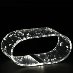 Lampada da Tavolo LED Cristallo Acrilico Foglia Oro, Argento, Rame - Gnassi
