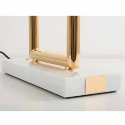 Lampada da Tavolo LED in Ottone con Base in Marmo Made in Italy - Quizza
