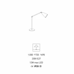 Lampada da Tavolo Moderna con Struttura in Metallo Made in Italy - Zaira