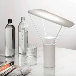 Lampada da Tavolo Moderna in Resina e Cotone Bianco Made in Italy - Fiera