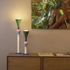 Lampada da tavolo multicolore in alluminio Slide Carmen,made in Italy