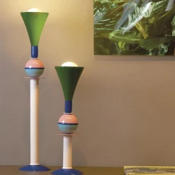 Lampada da tavolo multicolore in alluminio Slide Carmen,made in Italy