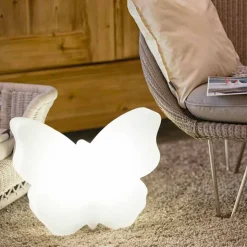 Lampada da Tavolo o Terra per Esterni o Interni, Farfalla Bianca - Farfallastar
