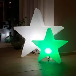 Lampada da Tavolo Solare o a LED, di Design a Stella in Polietilene - Ringostar