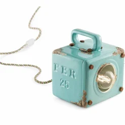 Lampada da tavolo stile industriale in ceramica e ferro Valerie