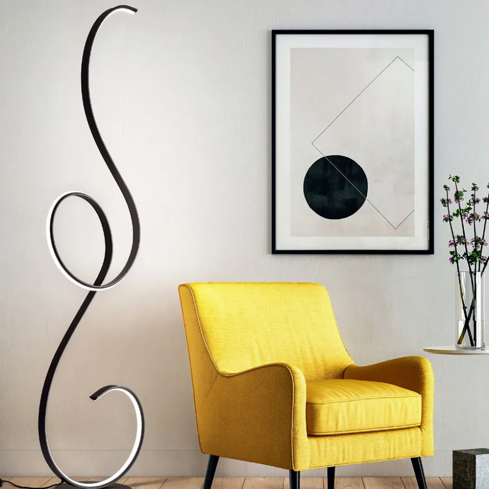 Lampada da Terra a LED con Struttura in Metallo Verniciato Design- Clack