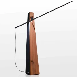 Lampada da Terra a Luce LED in Rovere Massello Made in Italy, Pregiata - Calisto
