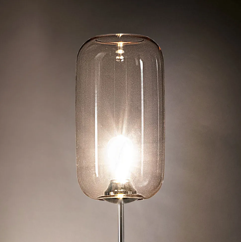 Lampada da Terra Artigianale in Vetro Veneziano Soffiato a Mano - Bambù