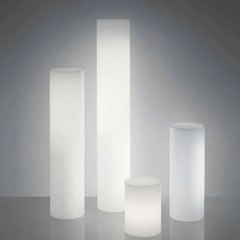 Lampada da terra cilindrica Slide Fluo luminosa realizzata in Italia