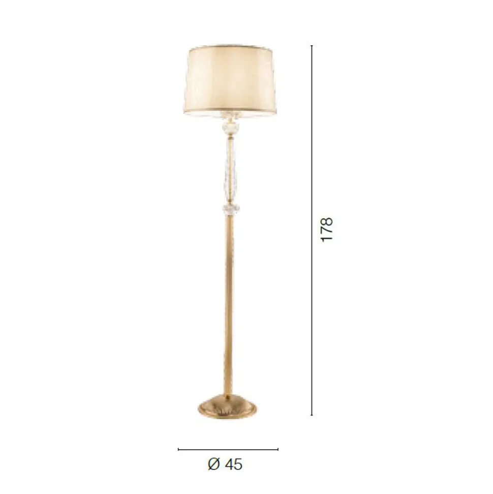 Lampada da Terra Classica in Porcellana e Vetro Soffiato di Lusso - Eteria