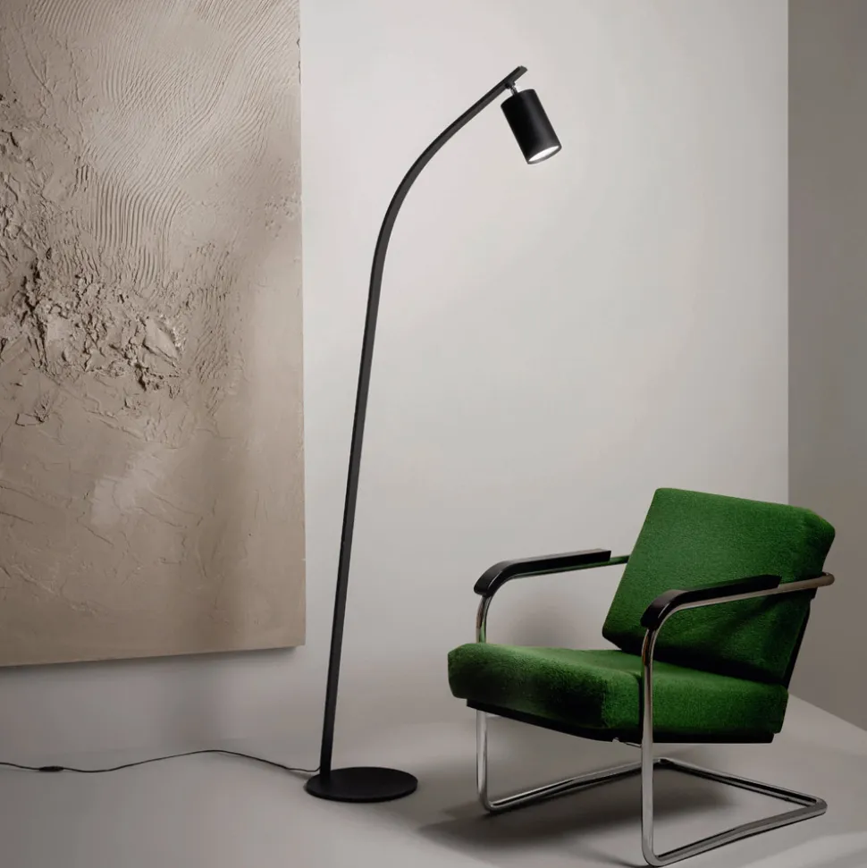 Lampada da Terra con Faretto Orientabile e Seconda Luce sul Dorso - Canfora