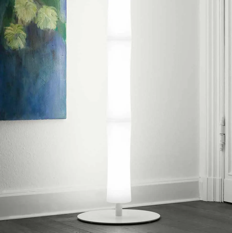 Lampada da Terra con Paralume in Polietilene Bianco Made in Italy - Asturia
