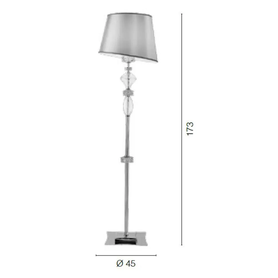 Lampada da Terra con Paralume in Vetro Artigianale Made in Italy - Saline