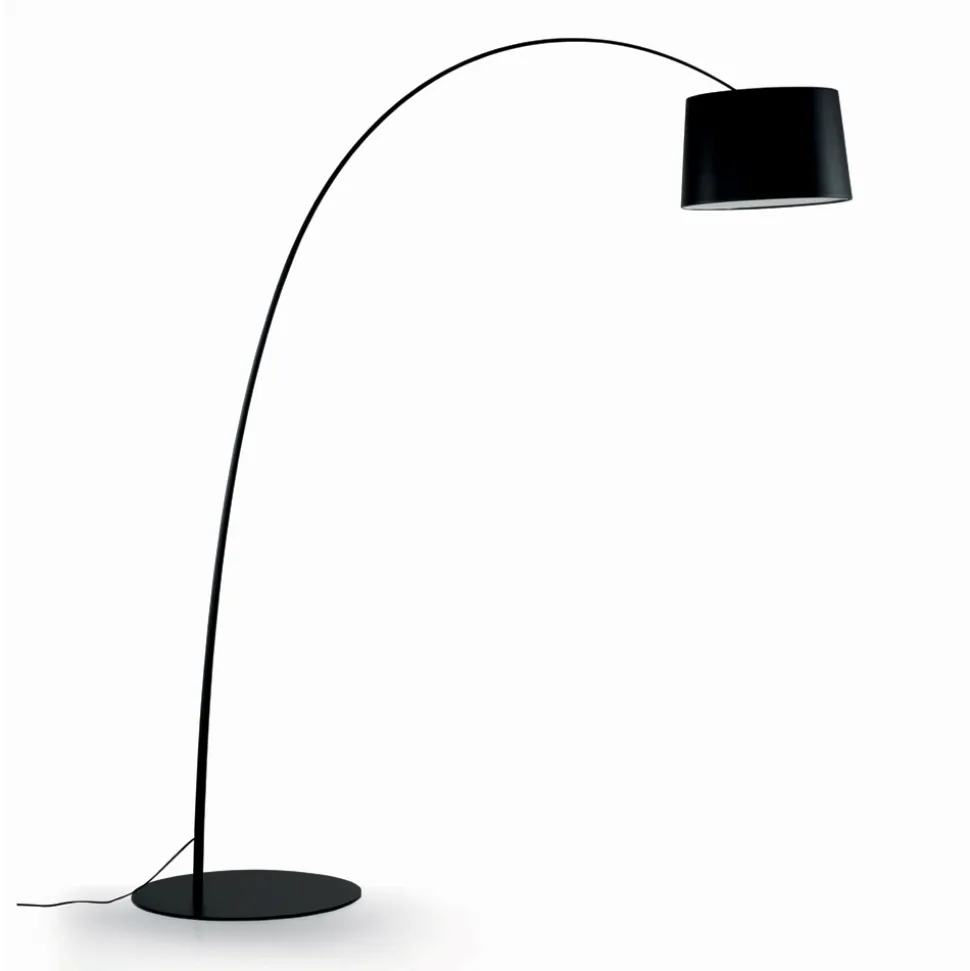 Lampada da Terra con Stelo in Carbonio Nero Made in Italy - Terni