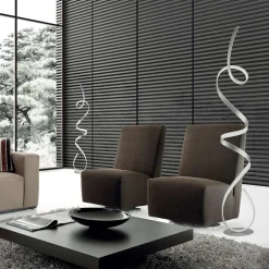 Lampada da Terra con Struttura in Metallo Verniciato con Luce LED - Lumino