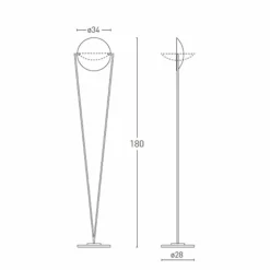Lampada da Terra con Struttura in Metallo e LED Integrato Made in Italy - Rione