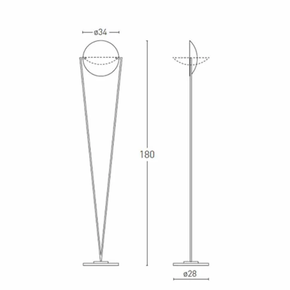 Lampada da Terra con Struttura in Metallo e LED Integrato Made in Italy - Rione
