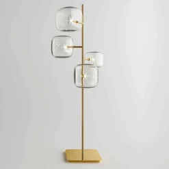 Lampada da Terra Design con Struttura in Metallo Lucido Made in Italy - Donatina
