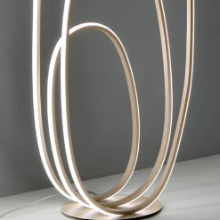 Lampada da Terra Design in Metallo Verniciato Finitura Oro con LED - Simea