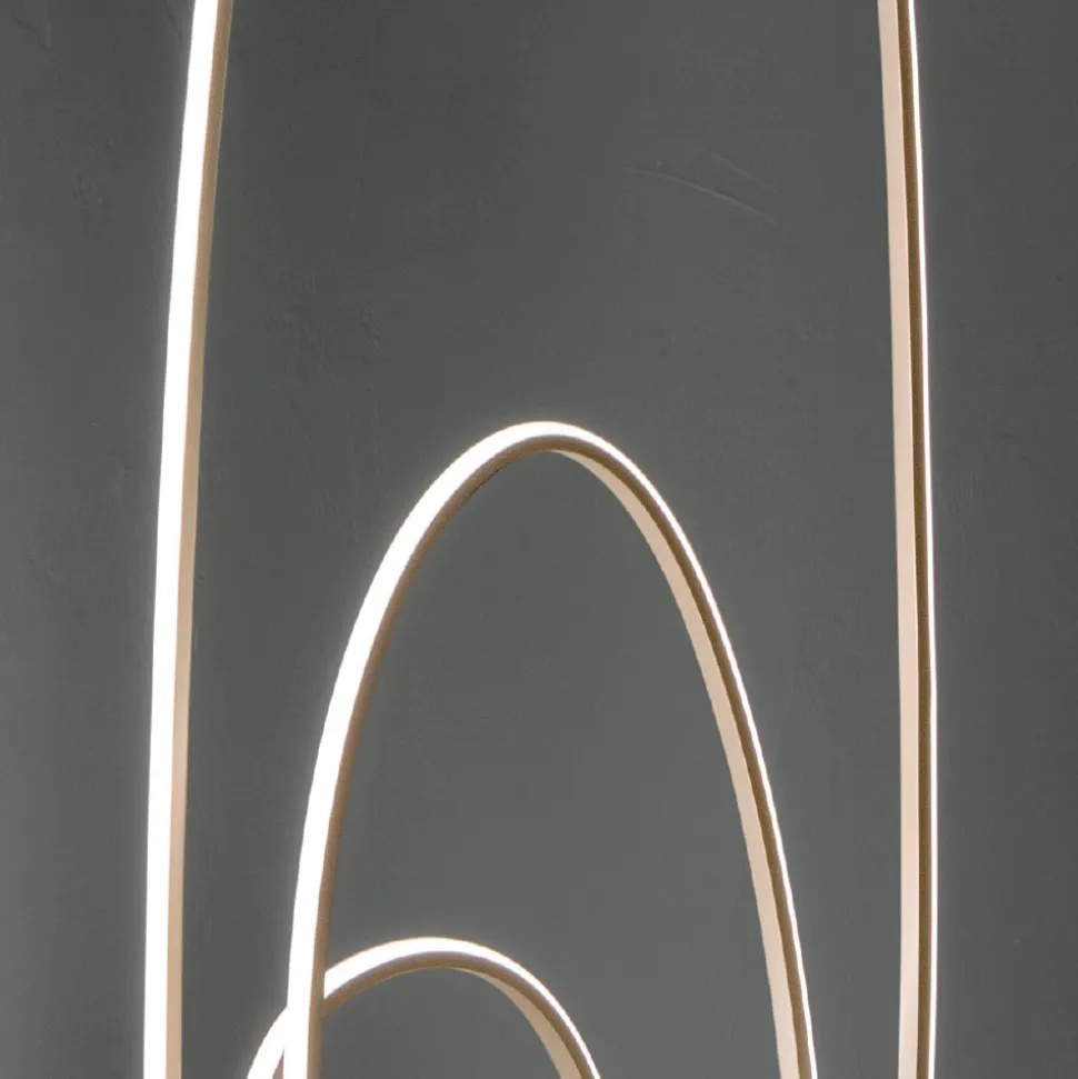 Lampada da Terra Design in Metallo Verniciato Finitura Oro con LED - Simea
