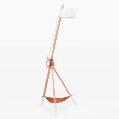 Lampada da Terra di Design in Legno di Faggio e Metallo Laccato - Avetta
