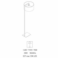 Lampada da Terra di Design in Metallo con Paralume in Lino Made in Italy - Bali