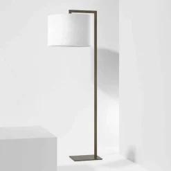 Lampada da Terra di Design in Metallo con Paralume in Lino Made in Italy - Bali