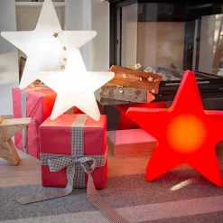 Lampada da Terra Forma a Stella Bianco o Rosso, Design Moderno - Ringostar