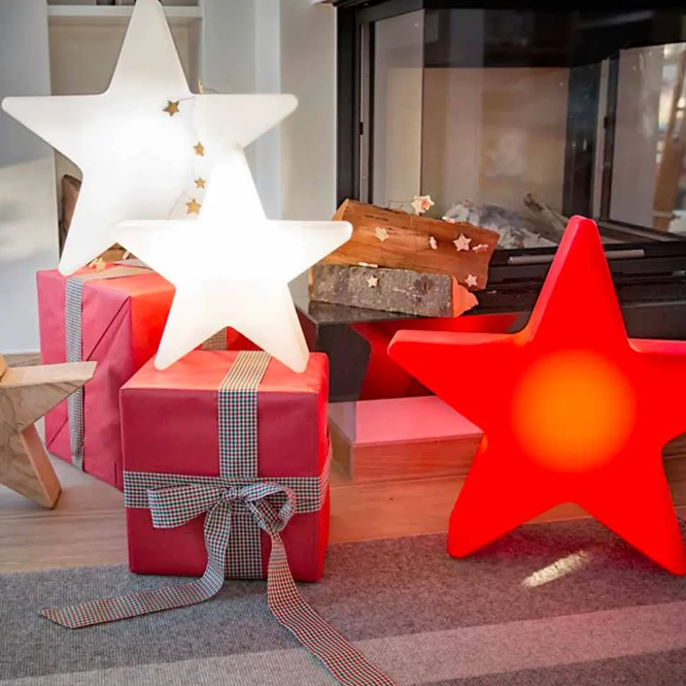Lampada da Terra Forma a Stella Bianco o Rosso, Design Moderno - Ringostar