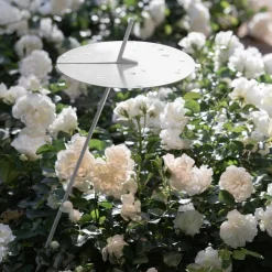 Lampada da Terra Giardino Alluminio Bianco Design a Foglia Ninfea - Cipriam