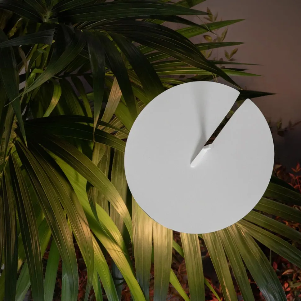 Lampada da Terra Giardino Alluminio Bianco Design a Foglia Ninfea - Cipriam
