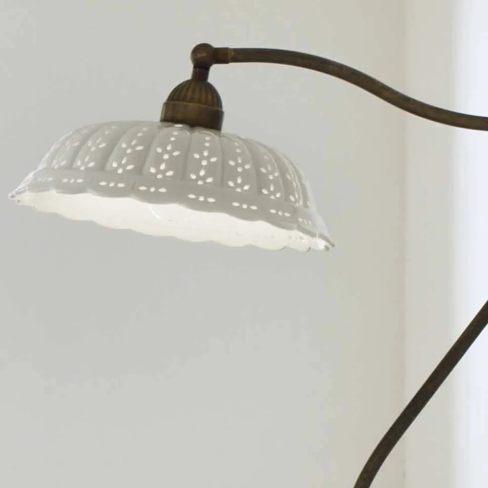 Lampada da terra in ceramica stile liberty Anita Il Fanale