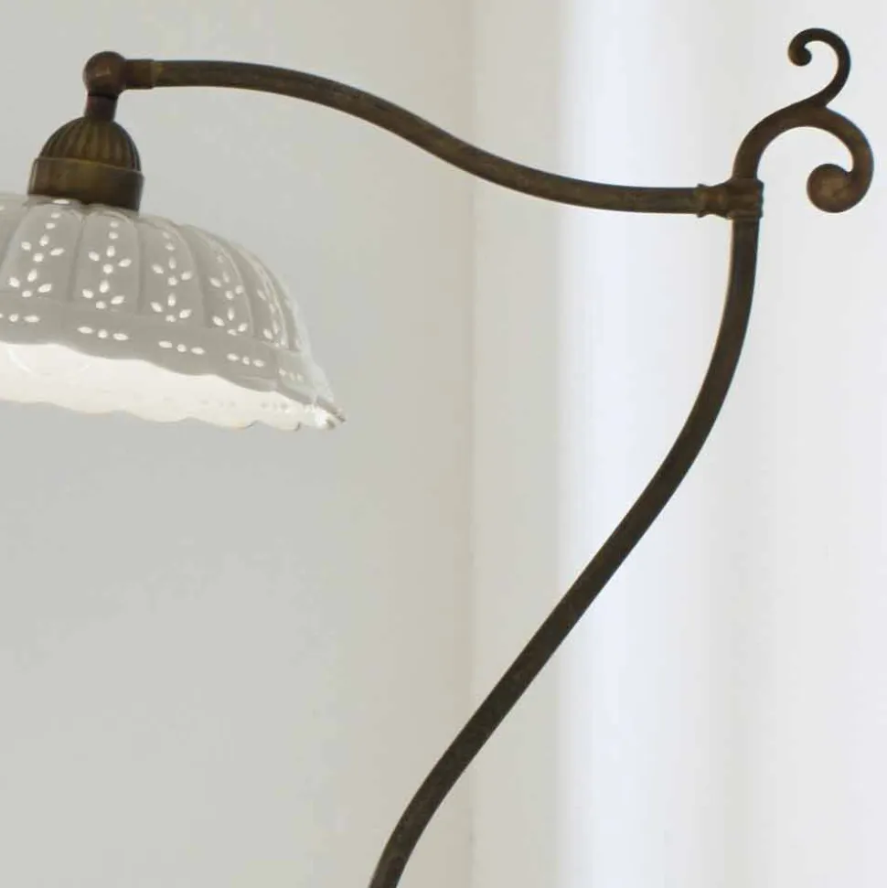 Lampada da terra in ceramica stile liberty Anita Il Fanale