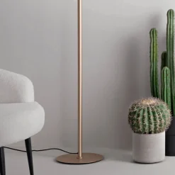 Lampada da Terra in Metallo e Vetro Decorato a Righe Concentriche - Bagolaro