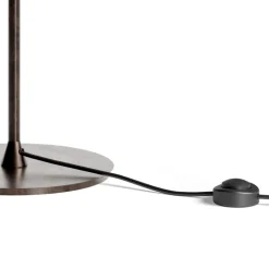 Lampada da Terra in Ottone Scuro e Vetro Stone Made in Italy - Bottega