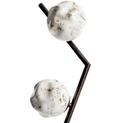 Lampada da Terra in Ottone Scuro e Vetro Stone Made in Italy - Bottega