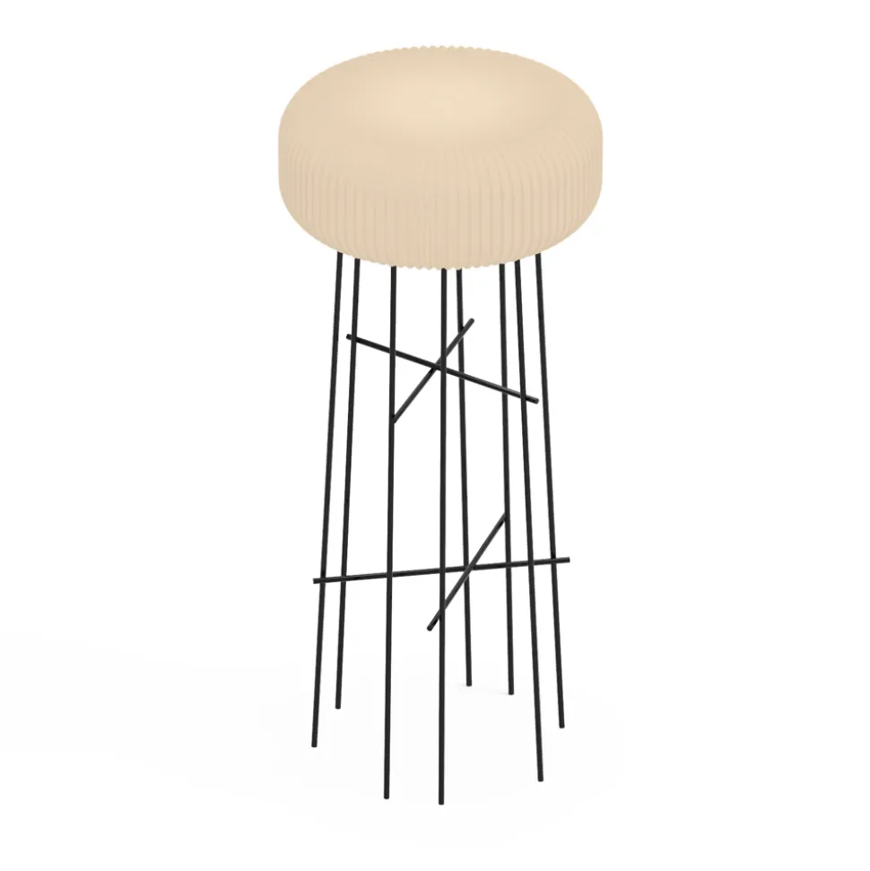 Lampada da Terra in Polietilene Alabastro per Esterni Made in Italy - Disco
