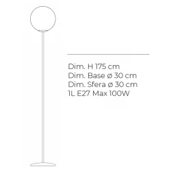 Lampada da Terra in Vetro Incamiciato Lucido o Satinato Made in Italy - Althea