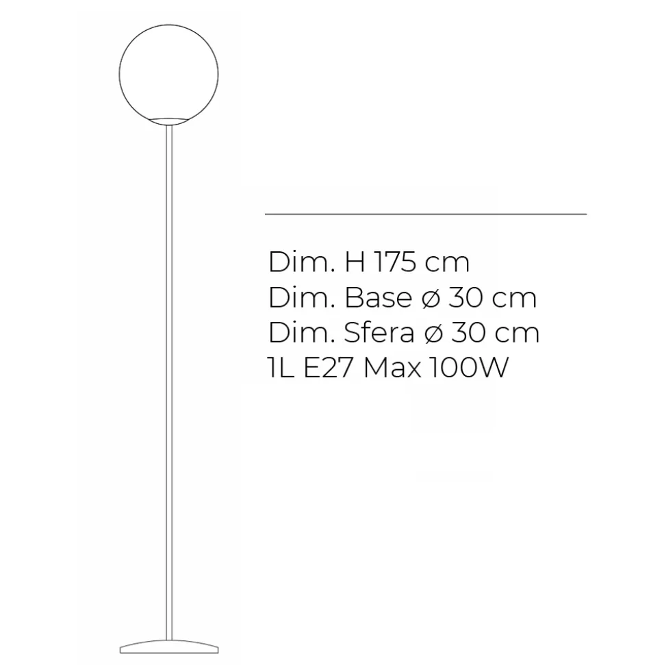 Lampada da Terra in Vetro Incamiciato Lucido o Satinato Made in Italy - Althea