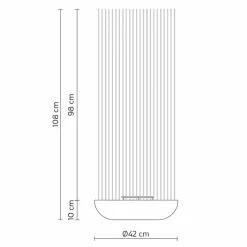 Lampada da Terra Led in Tecnopolimero Grigio e Bacchette in Pvc Bianco - Tatto