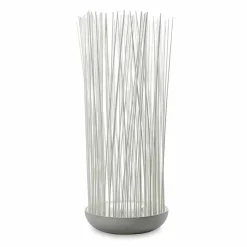 Lampada da Terra Led in Tecnopolimero Grigio e Bacchette in Pvc Bianco - Tatto