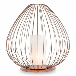 Lampada da Terra o da Appoggio in Filo Metallico Bianco o Bronzo - Lanterna