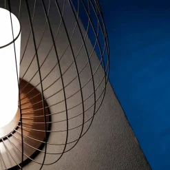 Lampada da Terra o da Appoggio in Filo Metallico Bianco o Bronzo - Lanterna