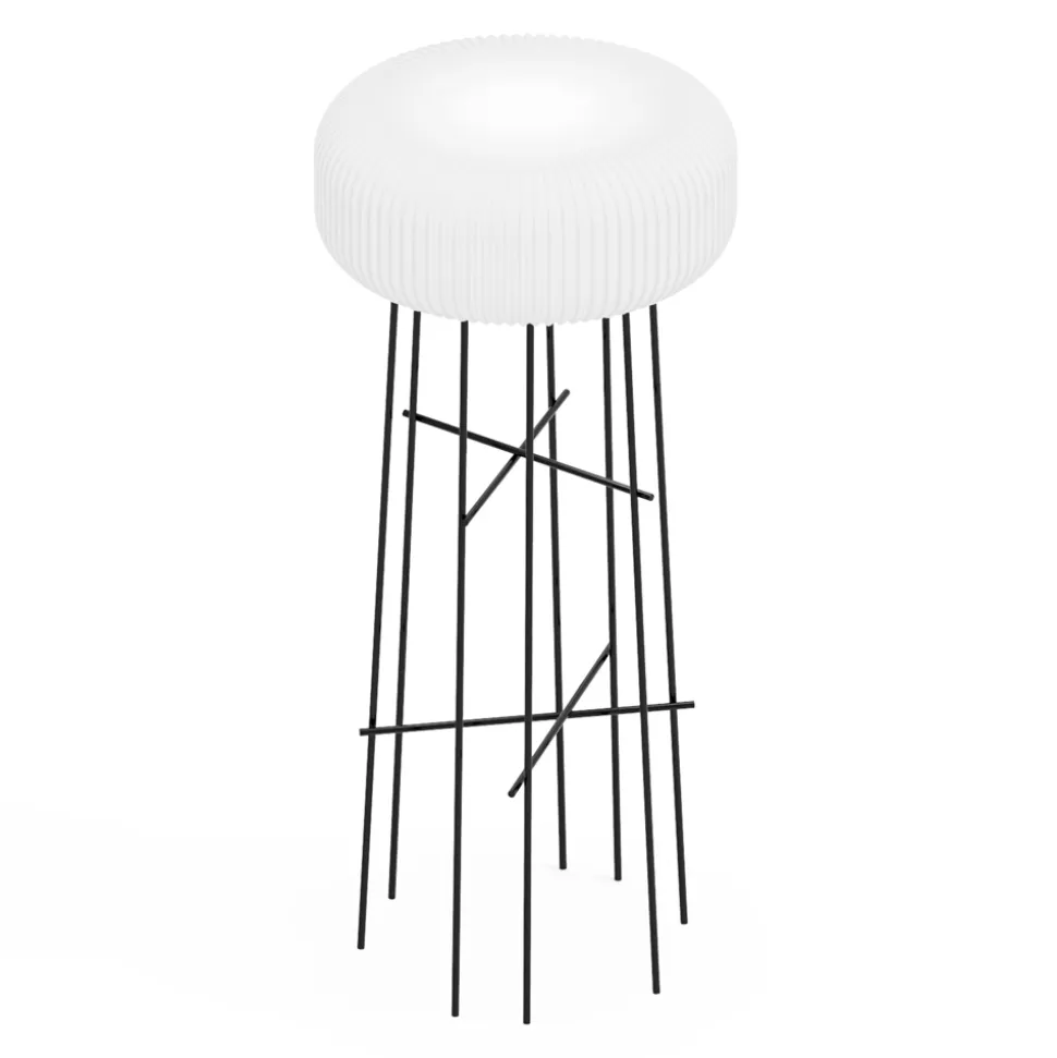 Lampada da Terra per Esterni in Polietilene Bianco Made in Italy - Disco