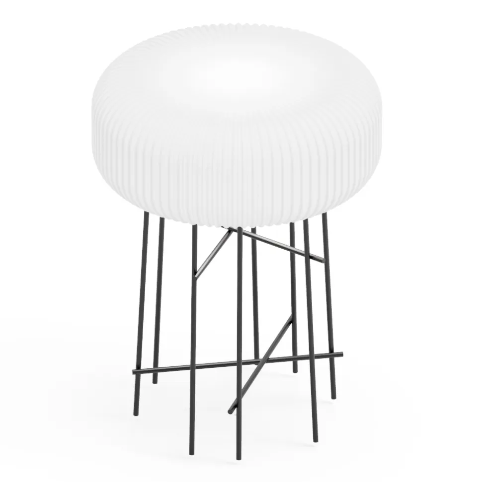 Lampada da Terra per Esterni in Polietilene Bianco Made in Italy - Disco