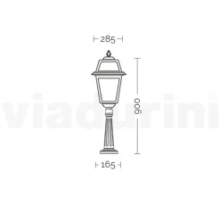 Lampada da Terra per Esterno in Alluminio Vintage Made in Italy - Doroty